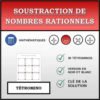 Tétromino: Soustraction de nombres rationnels