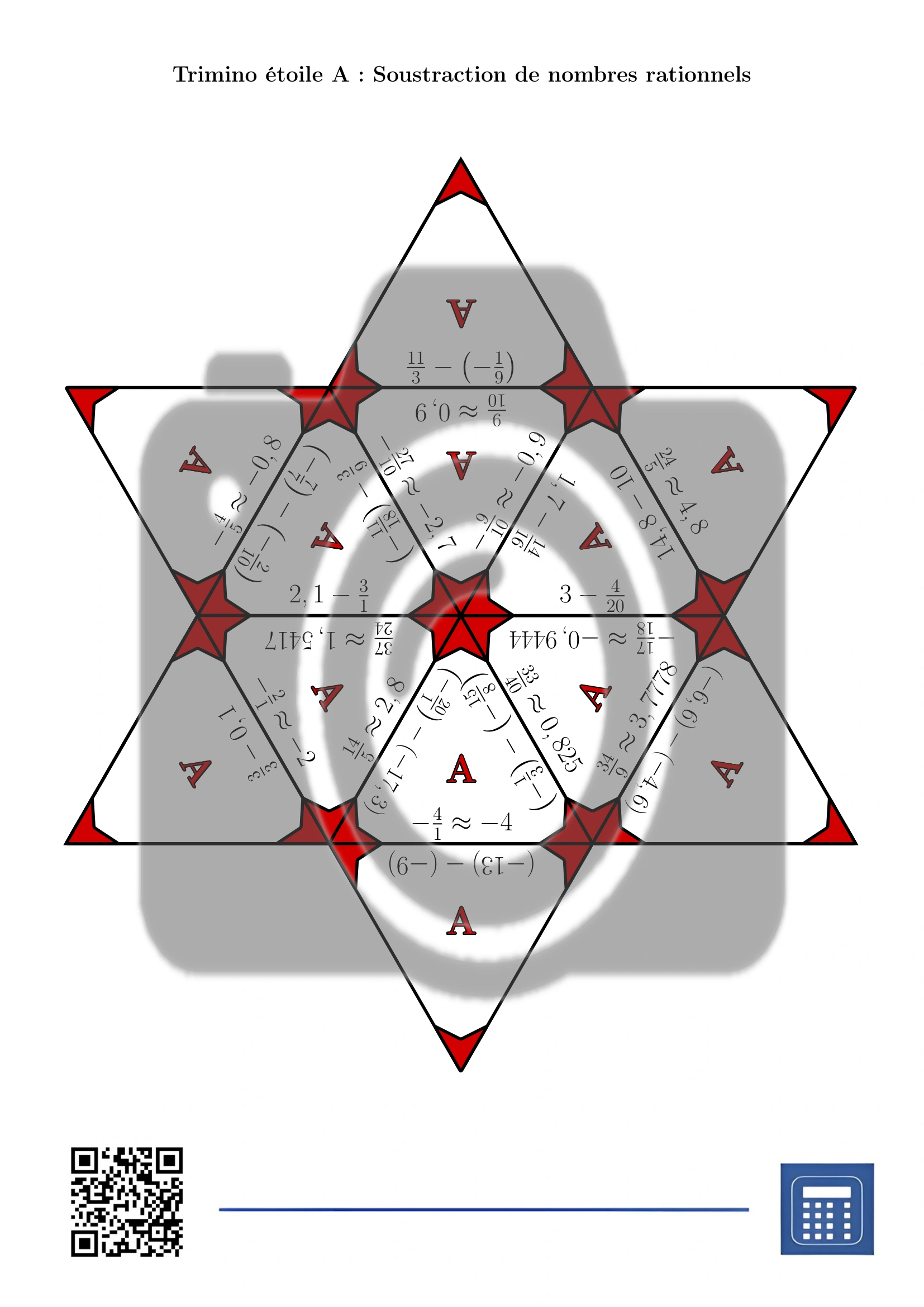 Trimino: Soustraction de nombres rationnels – Image 4