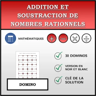 Domino: Addition et soustraction de nombres rationnels