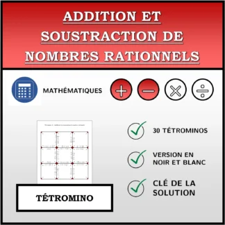 Tétromino: Addition et soustraction de nombres rationnels