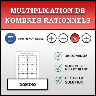 Domino: Multiplication de nombres rationnels