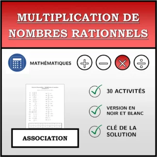 Exercice d'association: Multiplication de nombres rationnels