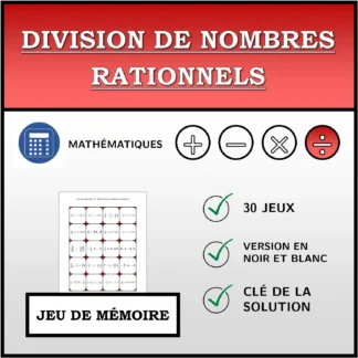 Jeu de mémoire: Division de nombres rationnels