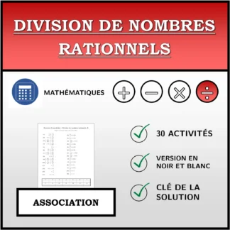 Exercice d'association: Division de nombres rationnels