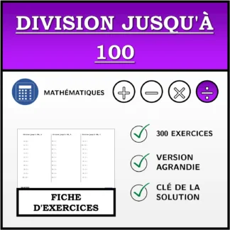 Fiche d'exercices: Division jusqu'à 100