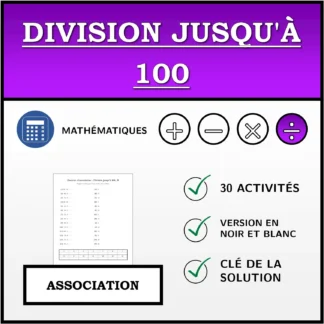 Exercice d'association: Division jusqu'à 100