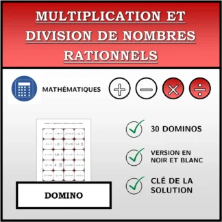 Domino: Multiplication et division de nombres rationnels