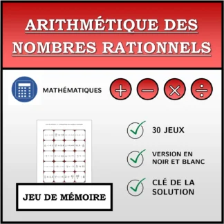 Jeu de mémoire: Arithmétique des nombres rationnels