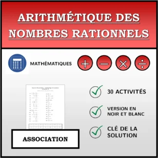 Exercice d'association: Arithmétique des nombres rationnels