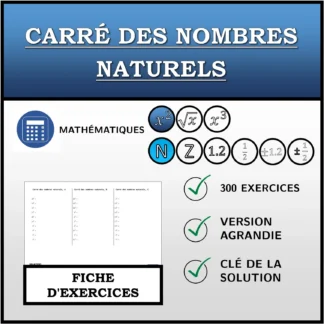 Fiche d'exercices: Carré des nombres naturels