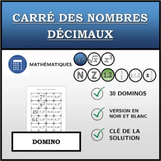 Domino: Carré des nombres décimaux