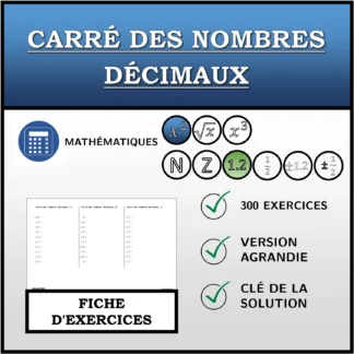 Fiche d'exercices: Carré des nombres décimaux