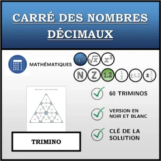 Trimino: Carré des nombres décimaux