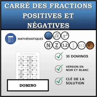 Domino: Carré des fractions positives et négatives