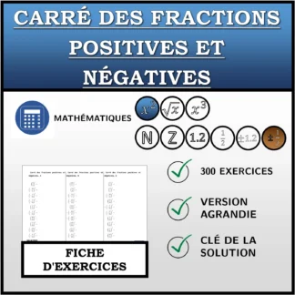 Fiche d'exercices: Carré des fractions positives et négatives