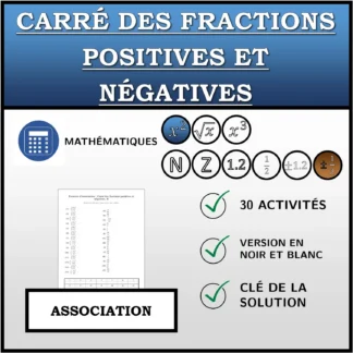 Exercice d'association: Carré des fractions positives et négatives