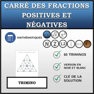 Trimino: Carré des fractions positives et négatives