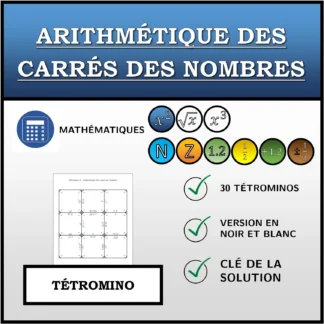 Tétromino: Arithmétique des carrés des nombres