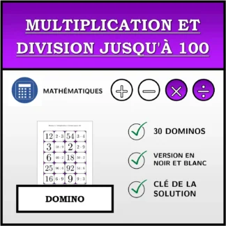 Domino: Multiplication et division jusqu'à 100