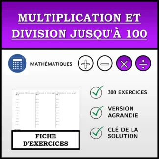 Fiche d'exercices: Multiplication et division jusqu'à 100