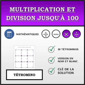 Tétromino: Multiplication et division jusqu'à 100
