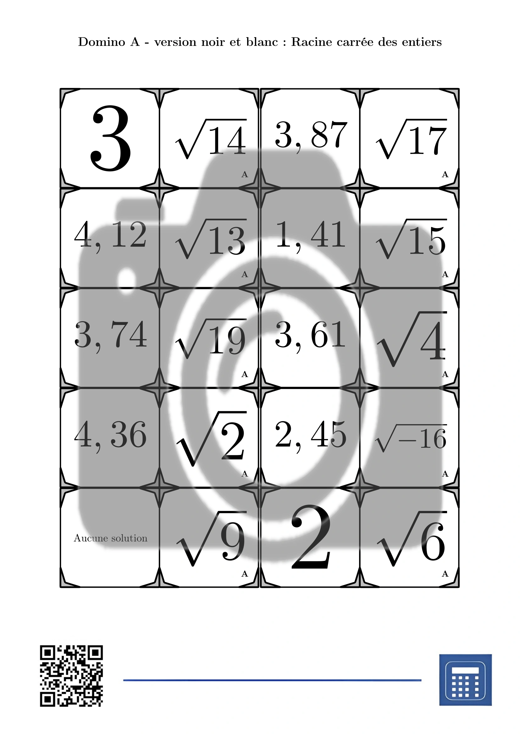 Domino: Racine carrée des entiers – Image 3