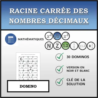 Domino: Racine carrée des nombres décimaux