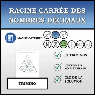 Trimino: Racine carrée des nombres décimaux