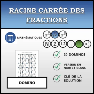 Domino: Racine carrée des fractions
