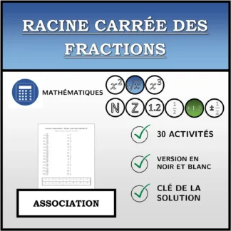 Exercice d'association: Racine carrée des fractions