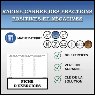Fiche d'exercices: Racine carrée des fractions positives et négatives