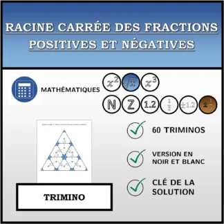 Trimino: Racine carrée des fractions positives et négatives