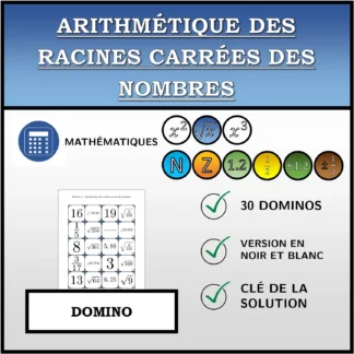 Domino: Arithmétique des racines carrées des nombres