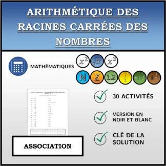 Exercice d'association: Arithmétique des racines carrées des nombres