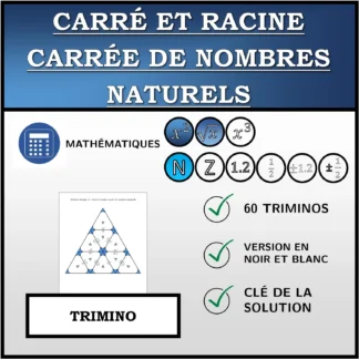 Trimino: Carré et racine carrée de nombres naturels